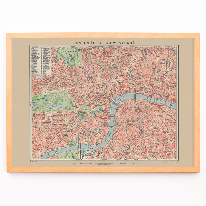 Carte antique de Londres