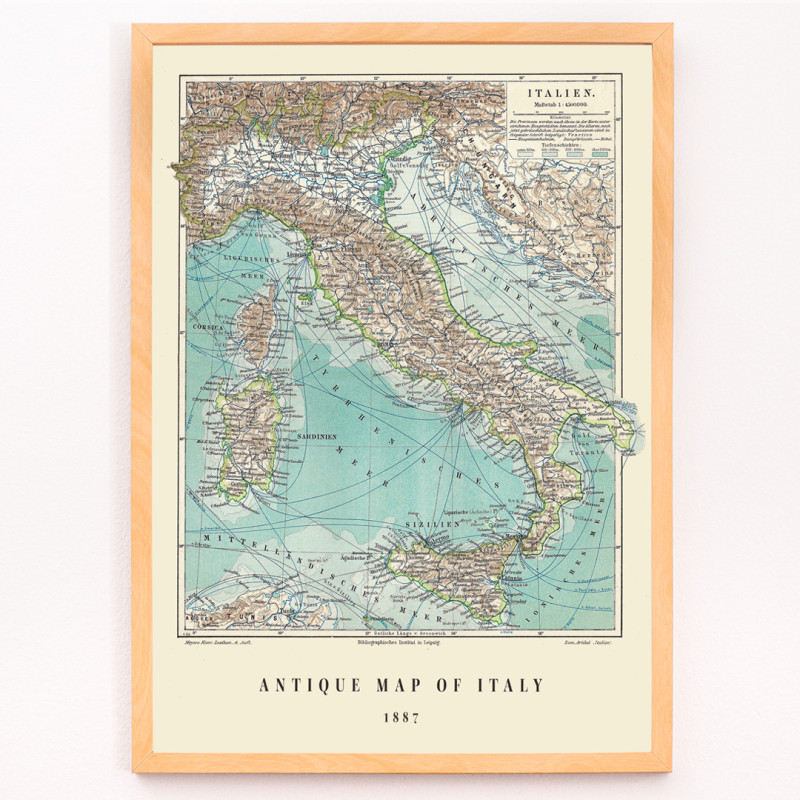 Mapa antiguo de Italia