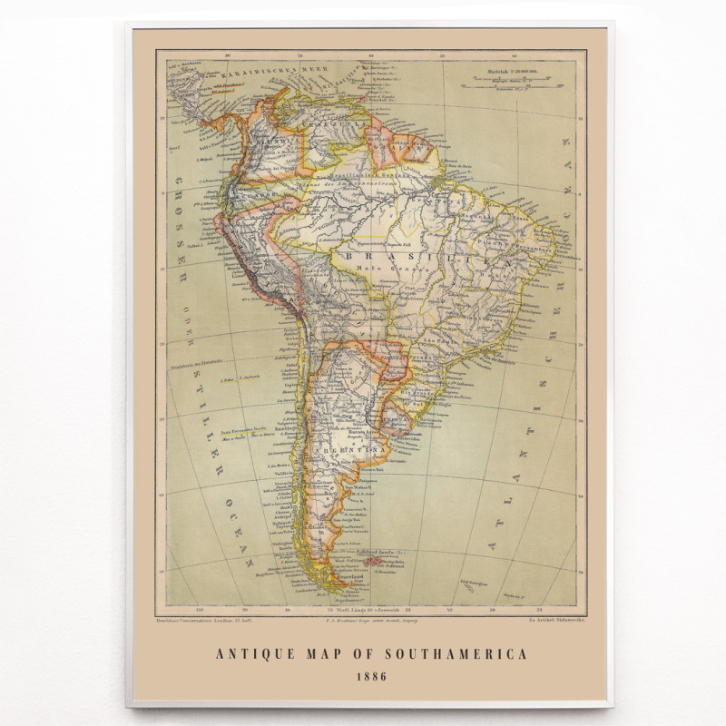 Antique map of Brasil