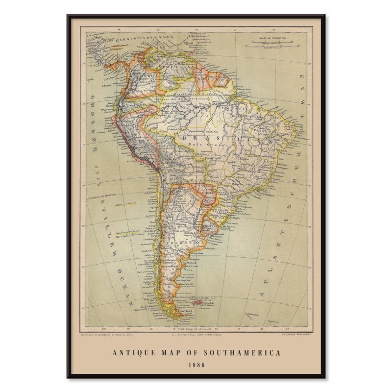 Antike Landkarte von Brasilien
