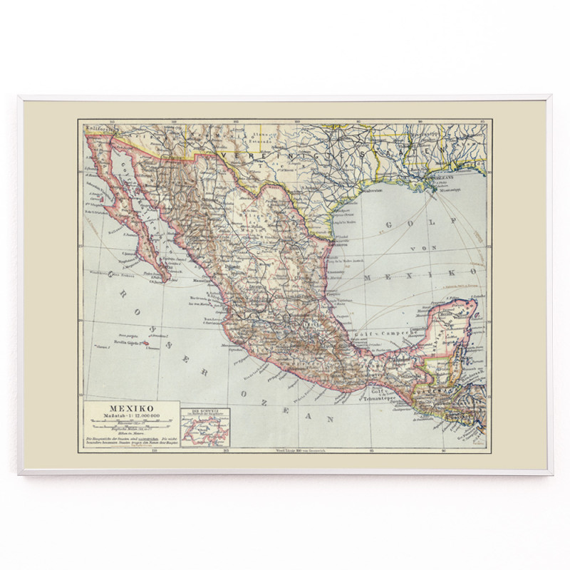 Carte antique du Mexique