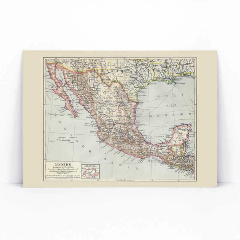 Antique map of Mexico