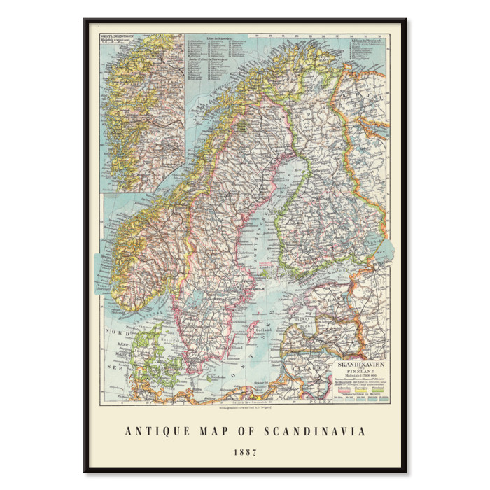 Antica mappa della Scandinavia