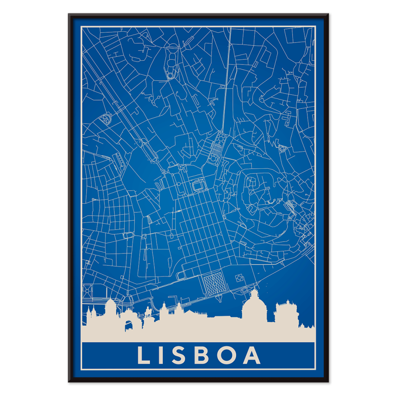 Mapa minimalista de Lisboa