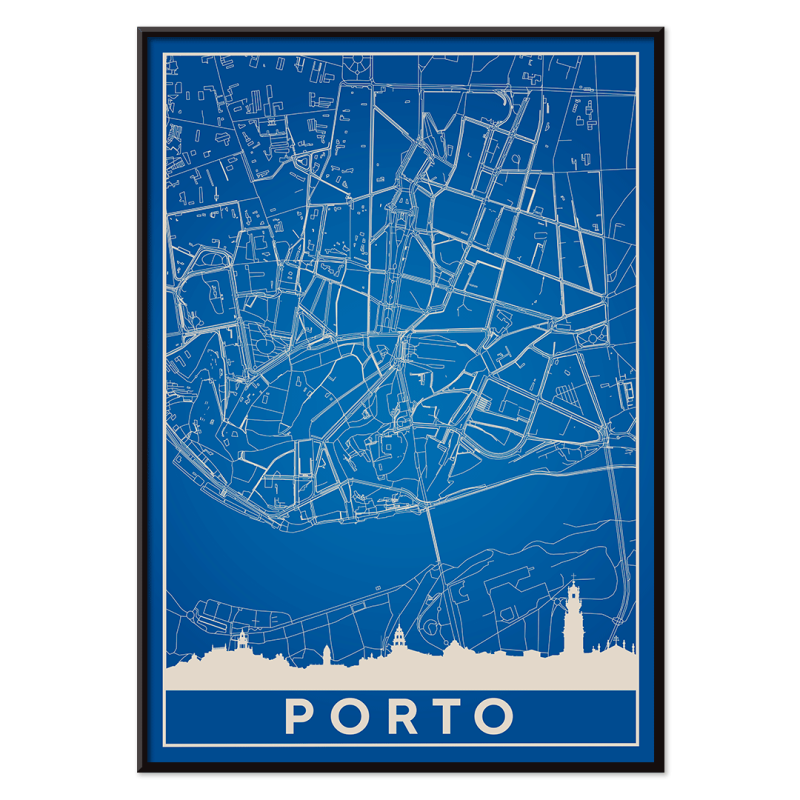 Mapa minimalista de Oporto