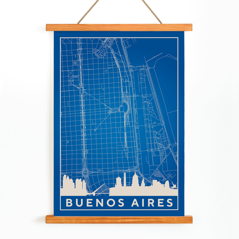 Mapa minimalista de Buenos Aires