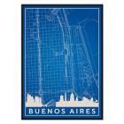 Minimalistische Karte von Buenos Aires