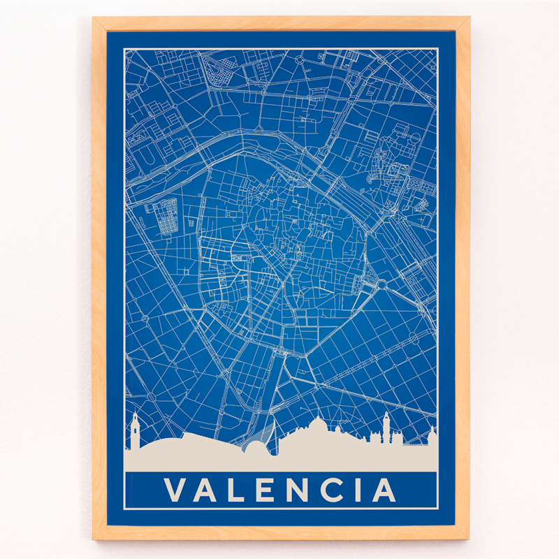 Mapa minimalista de Valencia