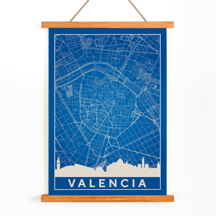 Mappa minimalista di Valencia
