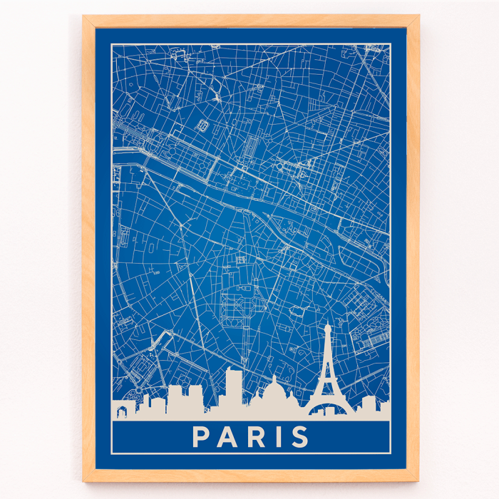 Mapa minimalista de Paris