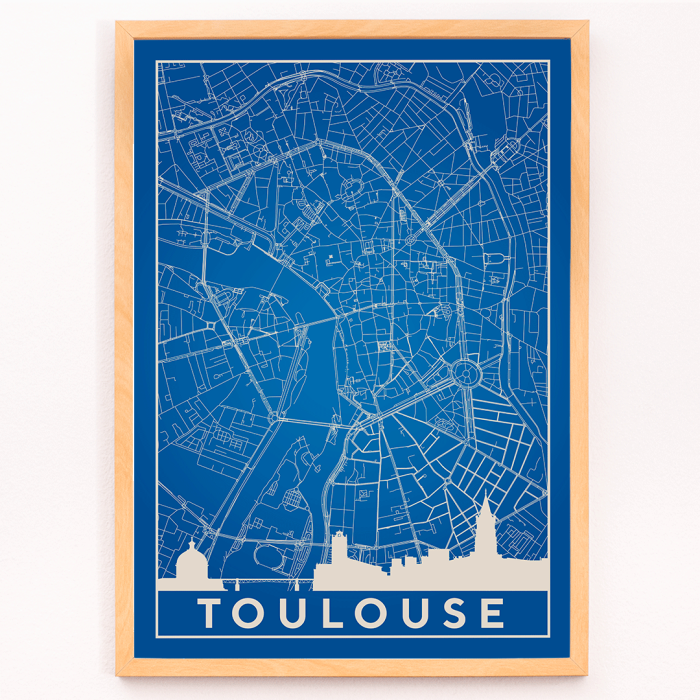 Carte minimaliste de Toulouse