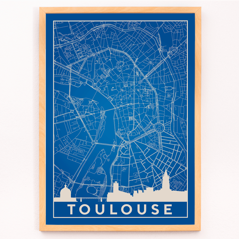 Mapa minimalista de Toulouse
