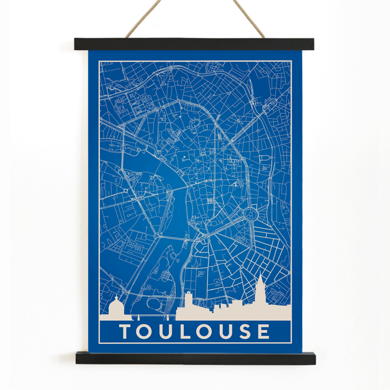 Mapa minimalista de Toulouse