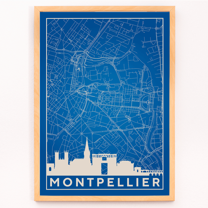 Carte minimaliste de Montpellier