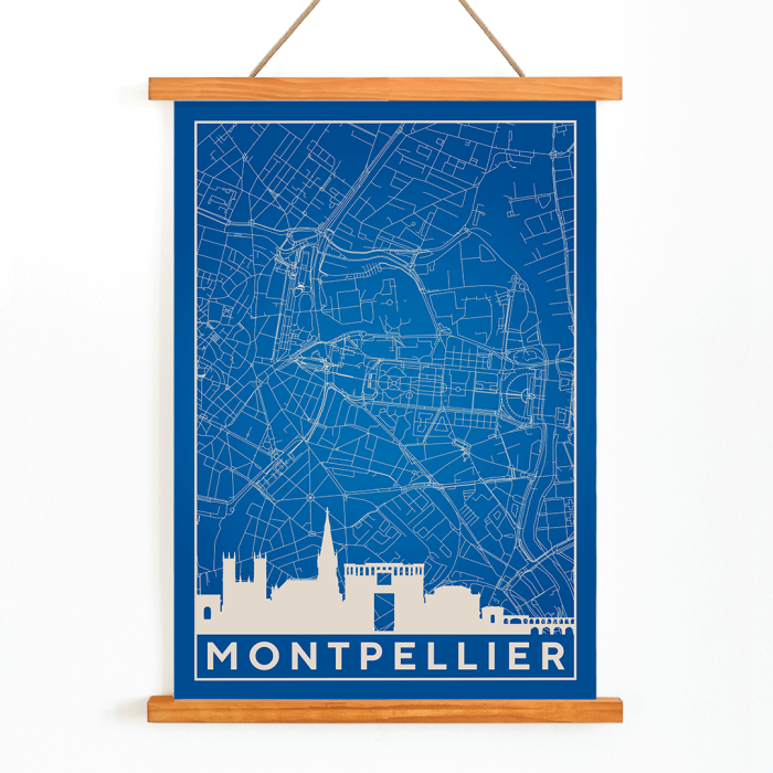 Mappa minimalista di Montpellier