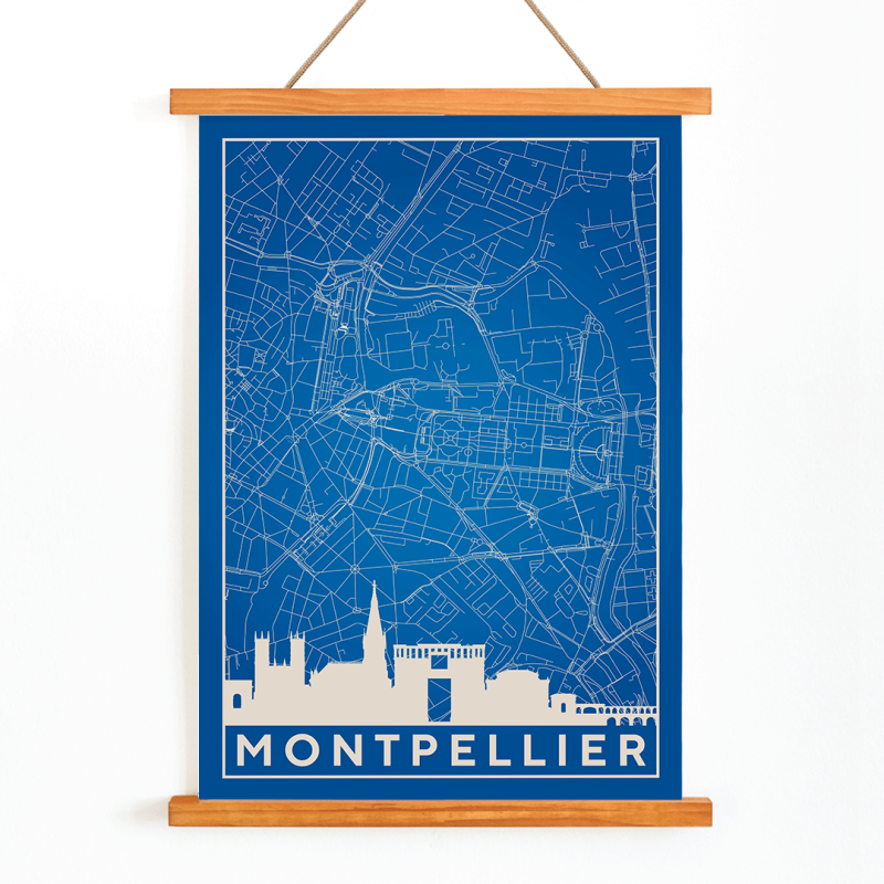 Minimalistische Montpellier-Karte