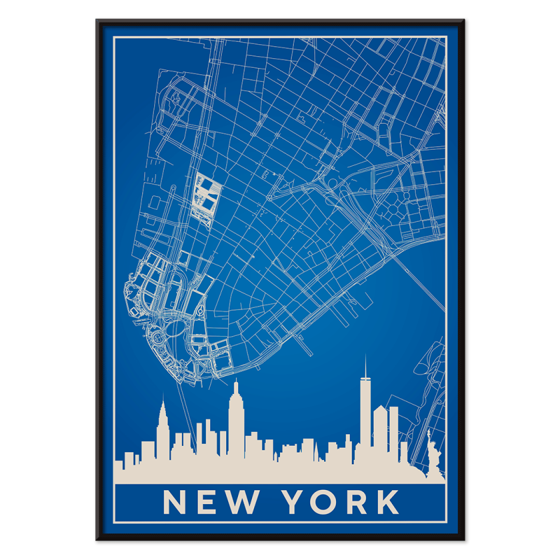 Mapa minimalista de Nova York