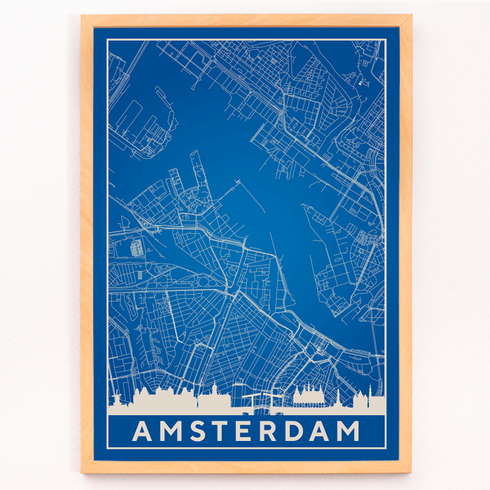 Mapa minimalista de Ámsterdam