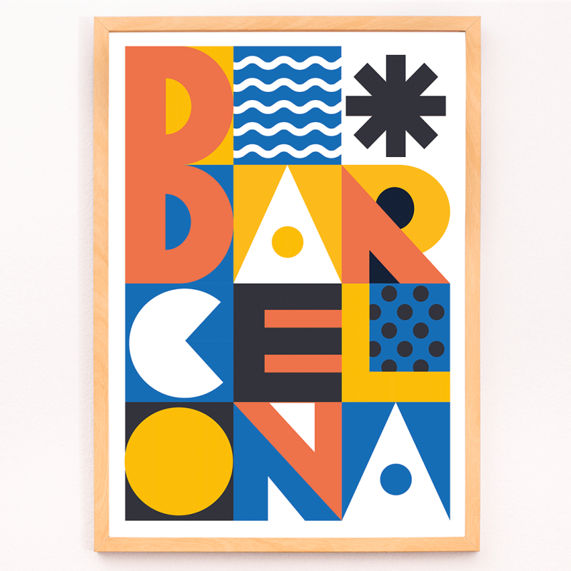 Barcelona-Textplakat