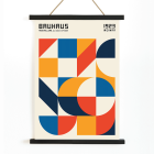 Colorful geometric Bauhaus poster with squares and circles titled Bauhaus Poster 19.