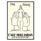 Poster of a nude woman illustration titled L'Art Hollandais contemporain by Paul Fierens in black and white lines.