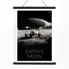 A poster titled Man on Moon 1 by NASA depicting an astronaut beside a lunar rover on a moon surface with Earth's Moon text.