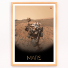 Poster intitulé Rover on Mars par la NASA présentant une image d'un rover martien sur la surface martienne avec un logo de la NASA dans le coin supérieur droit.