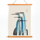 Poster de trois grues bleues peintes à l'aquarelle intitulée Blue Japanese Crane par Anonymous.