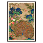 Pavão chinês e flores