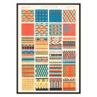 Poster showcasing vibrant Egyptian patterns from the artwork Egyptian 8 by Owen Jones from Century Grammar of Ornament book