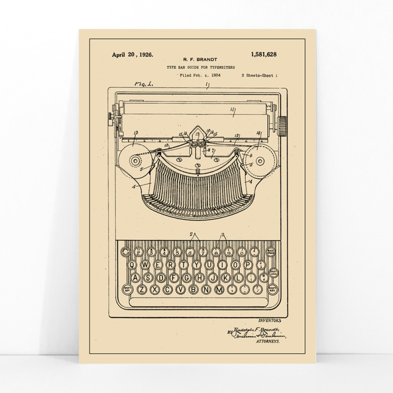 Patente de máquina de escrever