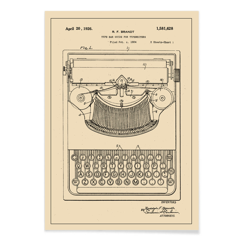 Brevet de machine à écrire