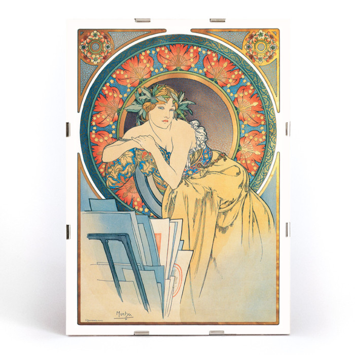 Dona amb roselles d&#39;Alphonse Mucha