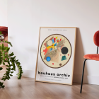 Poster featuring abstract art Light Circle Bauhaus exhibition by Wassily Kandinsky displayed at Bauhaus Archiv Museum.