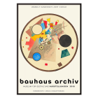 Poster featuring abstract art Light Circle Bauhaus exhibition by Wassily Kandinsky displayed at Bauhaus Archiv Museum.