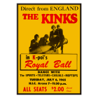 Poster for Concert performance by the Kinks at Hawaii's Honolulu International Center Arena featuring various bands and ticket details