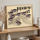 Póster de peces y algas con texto Arte japonés de Julius Klinger