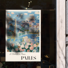 Poster de scène parisienne avec Tour Eiffel et fleurs Le Printemps en France de Raoul Dufy.