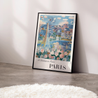 Póster de escena de París con Torre Eiffel y flores Le Printemps en France de Raoul Dufy.