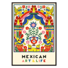 Colorful folk art poster with musicians flowers birds and vibrant patterns Mexican Art and Life issue by Anonymous.