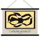 Bird passing through a Cloud by George Braque exhibition poster for L’Atelier Mourlot featuring abstract imagery.