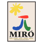 Affiche de l'exposition Parler Seul de Joan Miro présentant des formes abstraites colorées sur un fond clair.