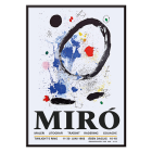 Poster présente une œuvre d'art abstraite aux couleurs et formes audacieuses de Joan Miro intitulée Twilights Ring.