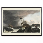 Vaixells de guerra en una tempesta pesada