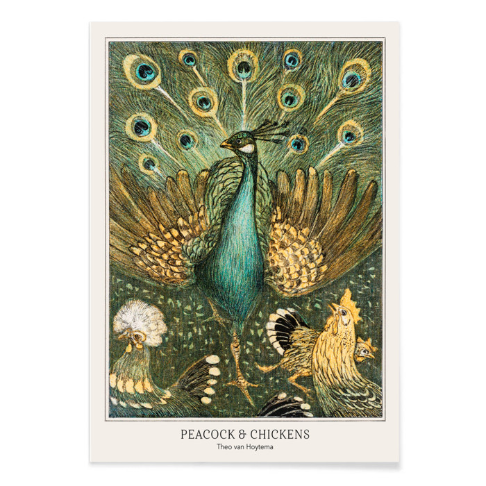 Peacock & Chickens