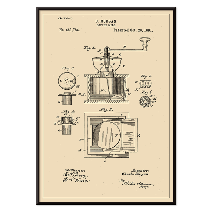 Patente de moinho de café