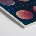 Póster de varios colores lunares durante los eclipses titulado Colorations variées de la Lune de Alphonse Berget.