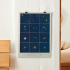 Poster affichage d'étoiles multiples colorées avec diagrammes Etoiles multiples colorees par Alphonse Berget de Nouvelle astronomie pittoresque